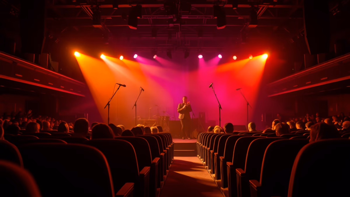 Fleetwood Mac tribute stage at NYCB Theatre Westbury with audience in the round