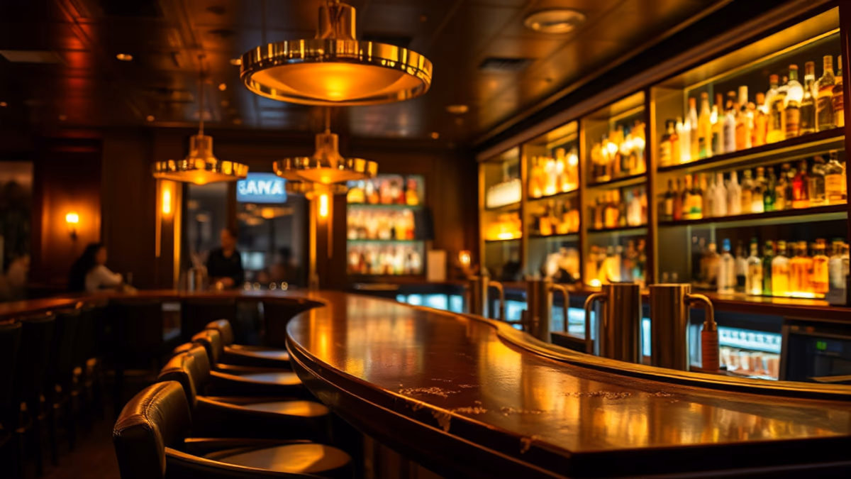 Long Beach West End bar strip at evening with crowds